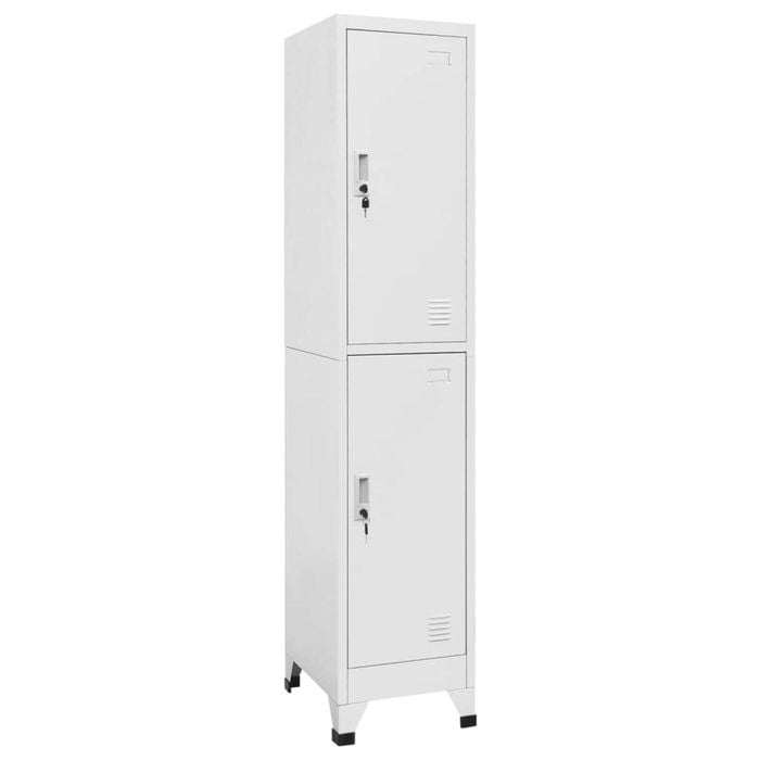 vidaXL Locker Cabinet with 2 Compartments Home Organiser Wardrobe Storage
