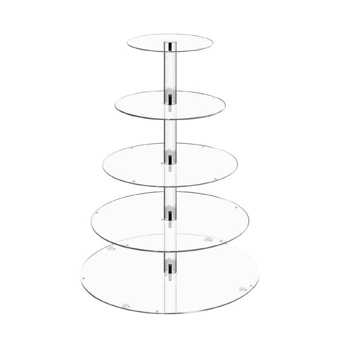 Provecta 5-Tier Premium Acrylic Cupcake Stand – Elegant Clear Display Stand for Weddings & Events