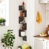 Costway 5-tier Corner Shelf Floating Bookshelf Wall Mounted Rack Grey