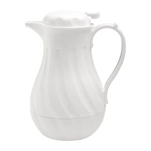 Olympia Insulated Swirl Jug White 2ltr Thermal Beverage Server Beverage Service Beverage Equipment