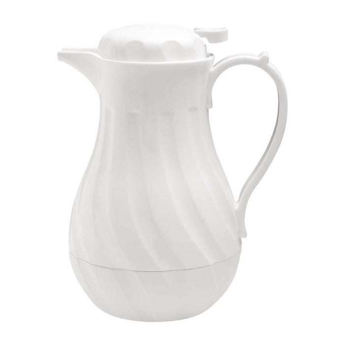 Olympia Insulated Swirl Jug White 2ltr Thermal Beverage Server Beverage Service Beverage Equipment