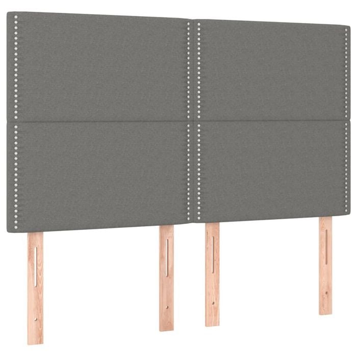 vidaXL Headboards Upholstered Wall Bed Header 4 pcs Dark Grey 72 cm Fabric