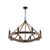 Telbix Darien Contemporary Pendant Hanging Lamp Light Wood Metal Ash Black Wood Tones