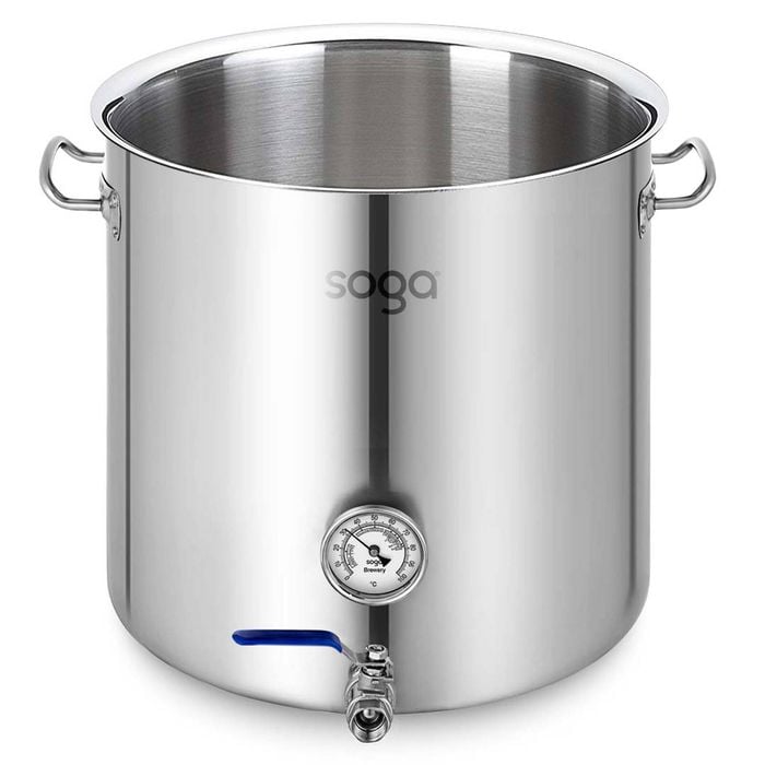 SOGA Stainless Steel Brewery Pot with Beer Valve No Lid 71L