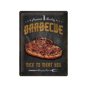 Nostalgic-art Bbq Nice To Meat You 30x40cm Large Metal Tin Sign Plaque