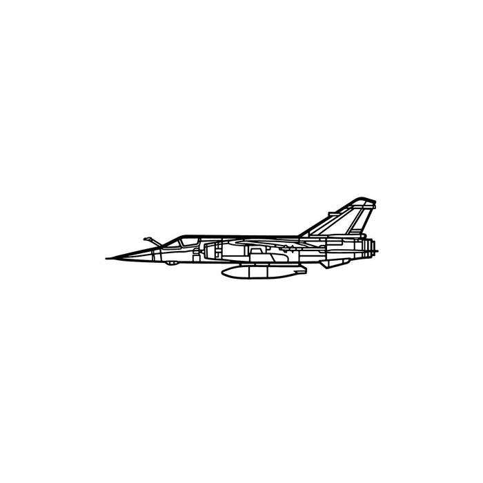 Ignite Laser Dassault Mirage F1 - Supersonic Fighter Aircraft Silhouette Metal Wall Art Rustic Metal 15.7 inch - 40 cm