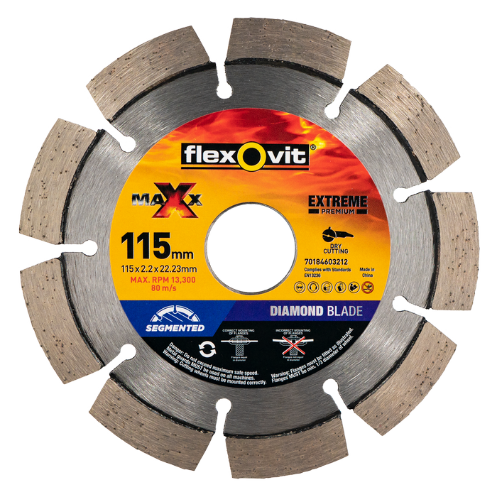 Flexovit 115 x 22.23mm Maxx 4x4 Segmented Blade