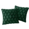Catzon 2 Pcs Faux Wool Throw Pillow Covers Farmhouse Couch Pillowcases 50X50cm-Green