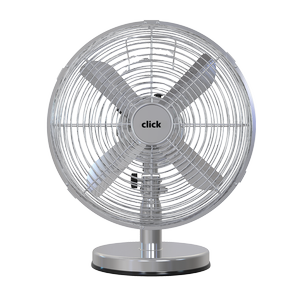 Click 30cm Chrome Metal Desk Fan