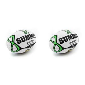 2PK Summit Global Evolution Rugby League Ball 2.0 Size 5 - White/Green