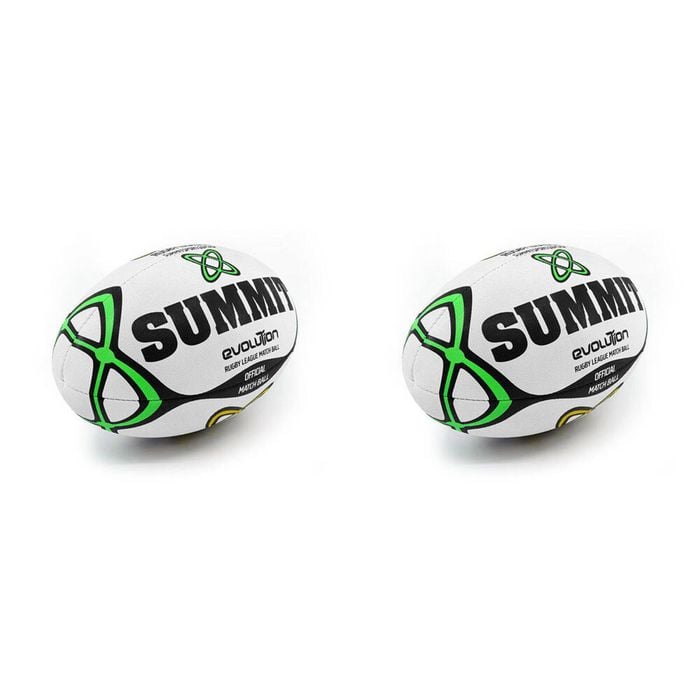 2PK Summit Global Evolution Rugby League Ball 2.0 Size 5 - White/Green