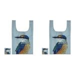 2PK Ashdene Plastic 64x36cm Modern Birds Kingfisher Shopping Bag