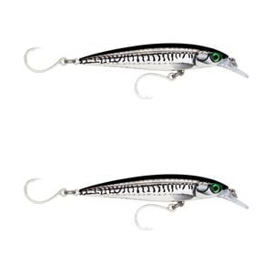 2x Rapala 12cm Saltwater X Rap Long Cast Sink Minnow Fish Lure -Chrome Mackerel