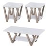 Familand 3 Piece Wooden 120cm Coffee Table Set with Small Side Table in White