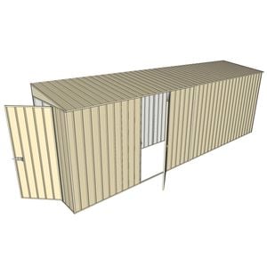 Build-A-Shed 1.2 x 6.0 x 2.0m Tunnel Shed Tunnel Hinged Door with 1 Hinged Side Door - Cream