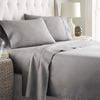 2000TC Ultra-Soft AU Size 4 Pieces Flat Fitted Bed Sheet Set, Silver Gray