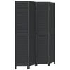 vidaXL Room Divider Privacy Screen Partition 4 Panels Black Paulownia