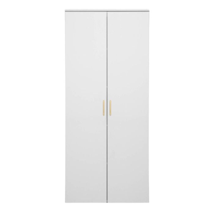 European Cabinetry White Slim Scandi Brass Stockholm Storage Cupboard