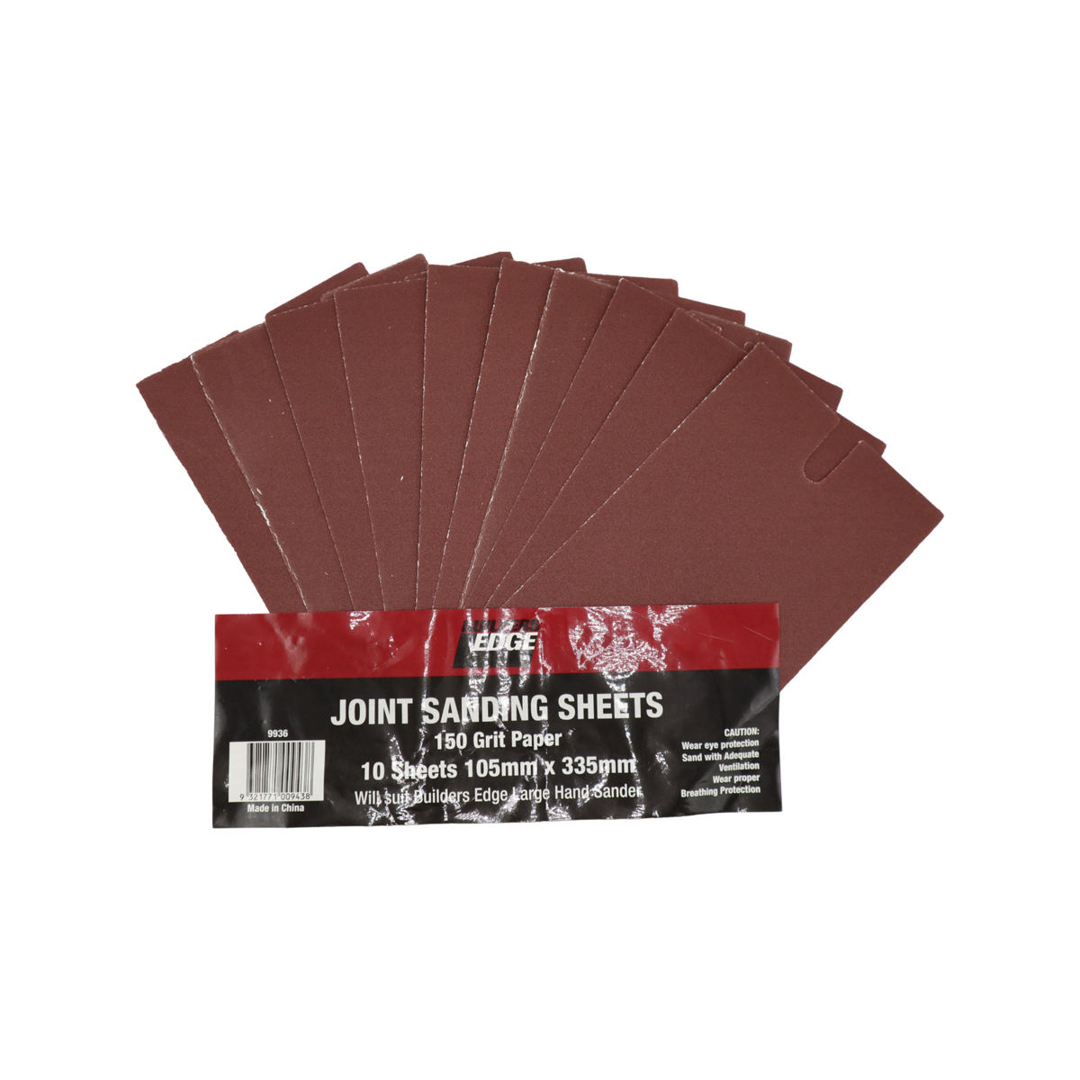 Builders Edge 372 x 108mm 150 Grit Plaster Tool Sand Paper - 10 Pack ...