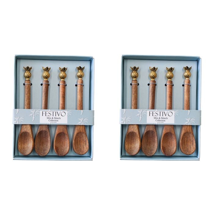 2x 4pc LVD Teaspoon Pineapple Home Kitchen Serveware/Tableware