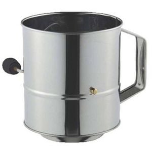 Avanti 5-Cup Stainless Steel Flour Sifter w/ Crank Handle Baking Utensil Silver
