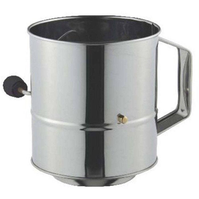 Avanti 5-Cup Stainless Steel Flour Sifter w/ Crank Handle Baking Utensil Silver