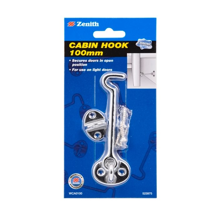Zenith Cabin Hook 100mm Chrome Plated
