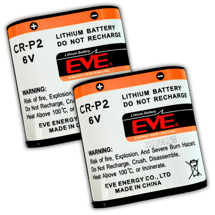2x Compatible Crp2 Lithium Photo Battery 1500mah Crp2 6v Cr-p2