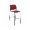 Olg Game Bar Stool Chrome Legs Charcoal Shell Tomato Red Upholstered Seat And Back