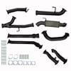 Toyota Landcruiser Exhaust 200 Series 4.5L V8 Twin 3" To Single 3.5" Turbo Back No Cats & Rear Muffler Black Aluminised Steel