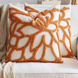 Gioia Casa 2-Pack Tufted Rose Cushion Covers 45cm x 45cm - Burnt Orange