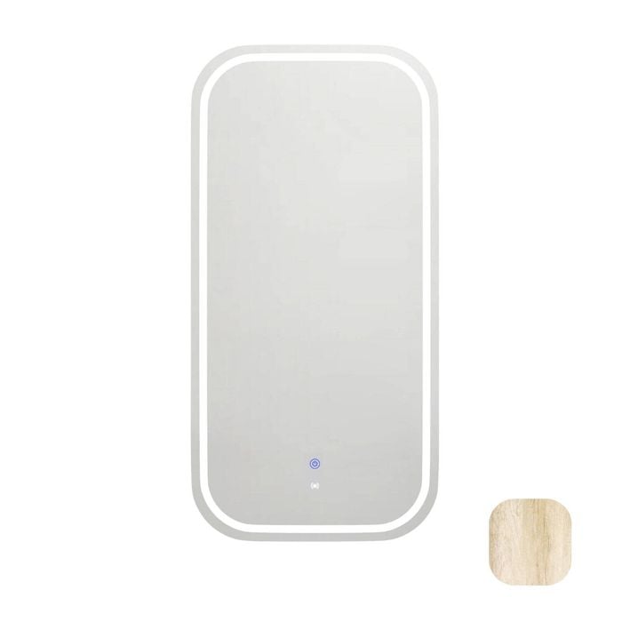 Attica 900 x 450mm Natural Oak Porta LED Shaving Cabinet