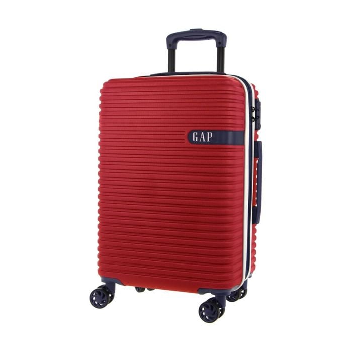 Gap Hard-shell Suitcase 4 Wheel Hidden Pocket Cabin Luggage 56cm Red