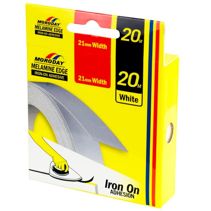 Moroday 21mm x 20m White Iron-On Melamine Edge