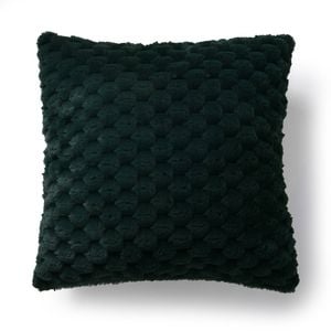 Dreamaker Emmett Textured Faux Fur Cushion Deep Teal 50x50cm