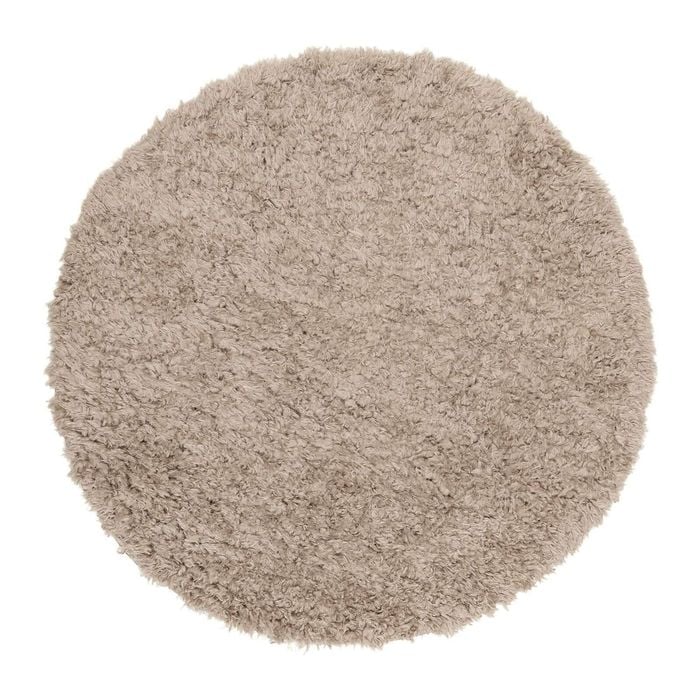 Loopsie-120cm X 120cm-nakoni Beige Shag Round Rug