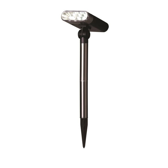 Solar Magic 27.5cm 3 LED Stainless Steel Black Trim Solar Spot Light Bunnings Australia