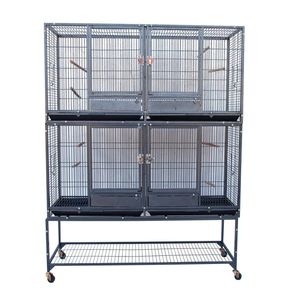 Flyline XL Double-Double Breeding Bird Cage for Canary Parakeet Cockatiel Lovebird Finch