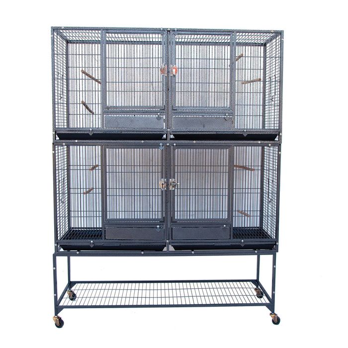 Flyline XL Double-Double Breeding Bird Cage for Canary Parakeet Cockatiel Lovebird Finch
