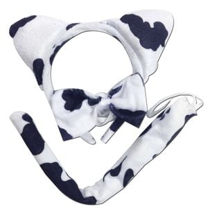 3pcs Set Animal Costume Dress Up Party Bow Tie Tail Ears Book Week Dairy Cattle Cow