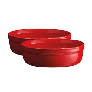 2pc Emile Henry 12cm Creme Brulees Baking Bowl Set Burgundy