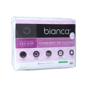 Comfort In Cotton Quilted Mattress Protector White - King Bed