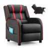 Costway Pu Leather Sofa Ergonomic Recliner Armchair Kids Lounge Chair