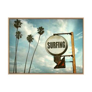 Artey | Surfing This Way - Framed Canvas - Natural Frame - 60 x 80cm