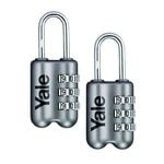 Yale Grey Combination Padlock - 2 Pack