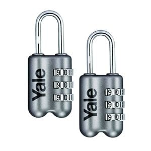 Yale Grey Combination Padlock - 2 Pack