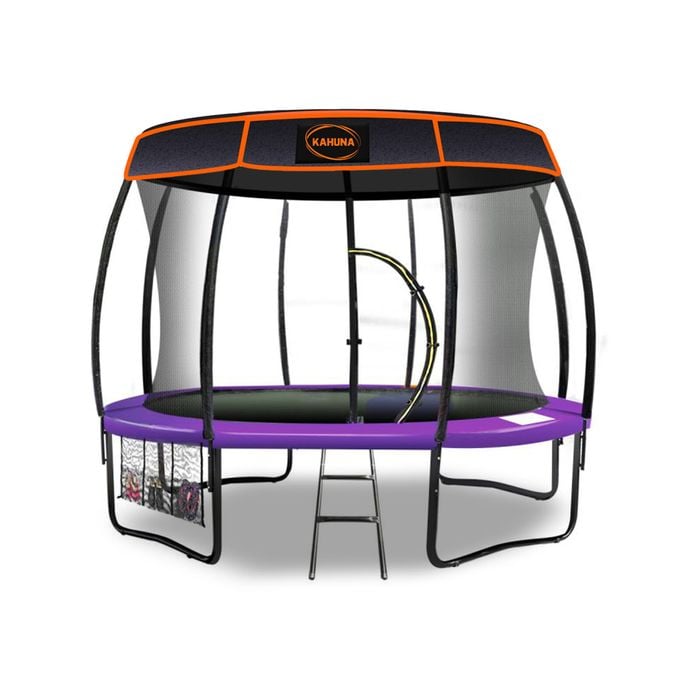 Kahuna Trampoline 16 Ft With Roof Cover - Purple