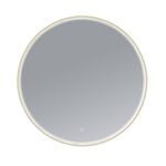 Barelli 800 x 800mm Brushed Brass Toscana Framed Round Mirror LED Frame Lit