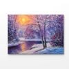 Winter View With River Oil Painting Print 100% Australian Made 90x60cm (Stretched Canvas)