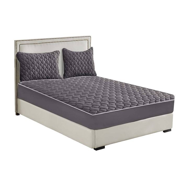 SOGA Wide Mattress Cover  Protector with Pillow Covers Single - Grey